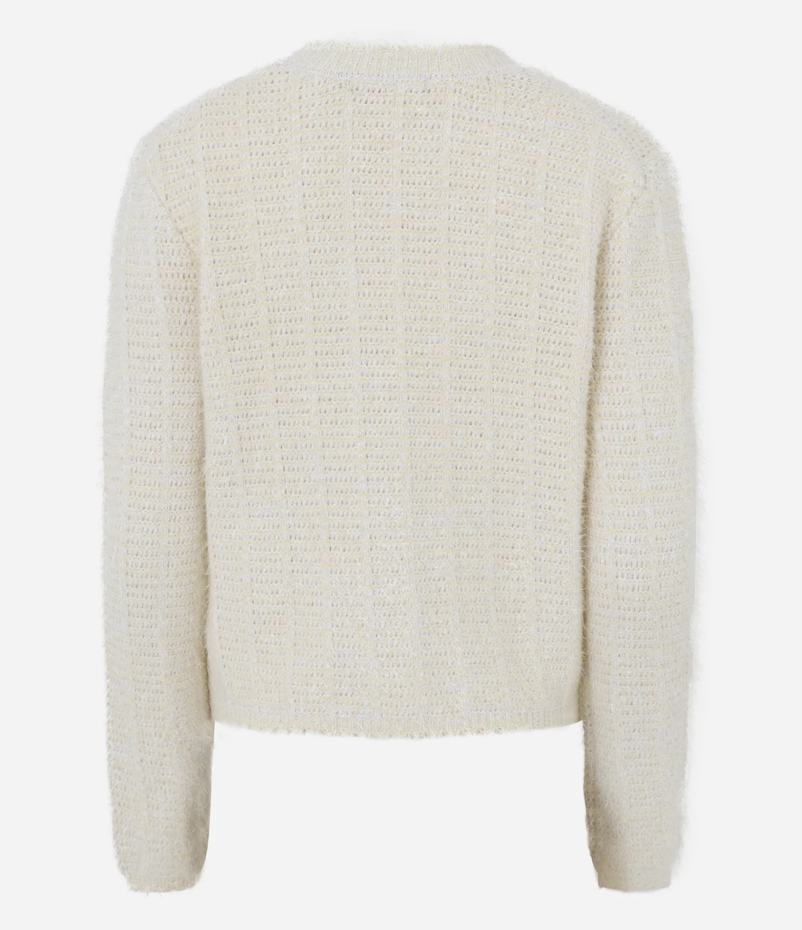 Cardigan Regular em Tricô com Botões Metalizados Bege 3