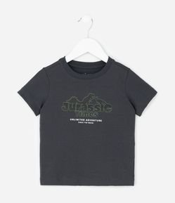 Camiseta Infantil com Estampa de Dinossauro em Relevo – Tam 1 a 6 Anos
