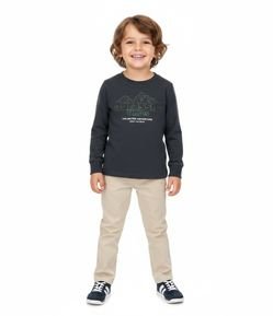 Camiseta Infantil com Estampa de Dinossauro em Relevo – Tam 1 a 6 Anos