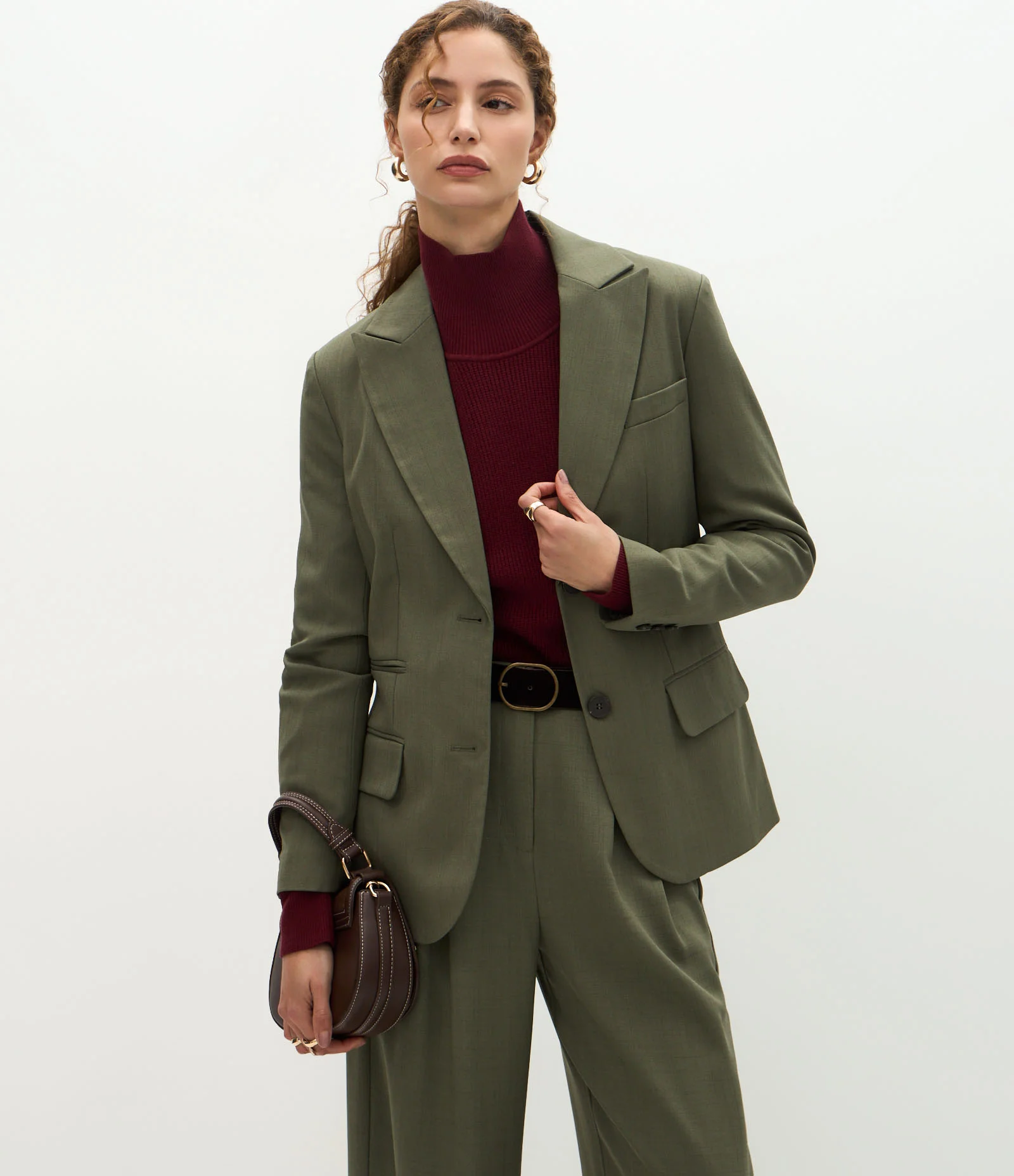 Blazer Oversized Alfaiatado com Bolsos Frontais Verde 1