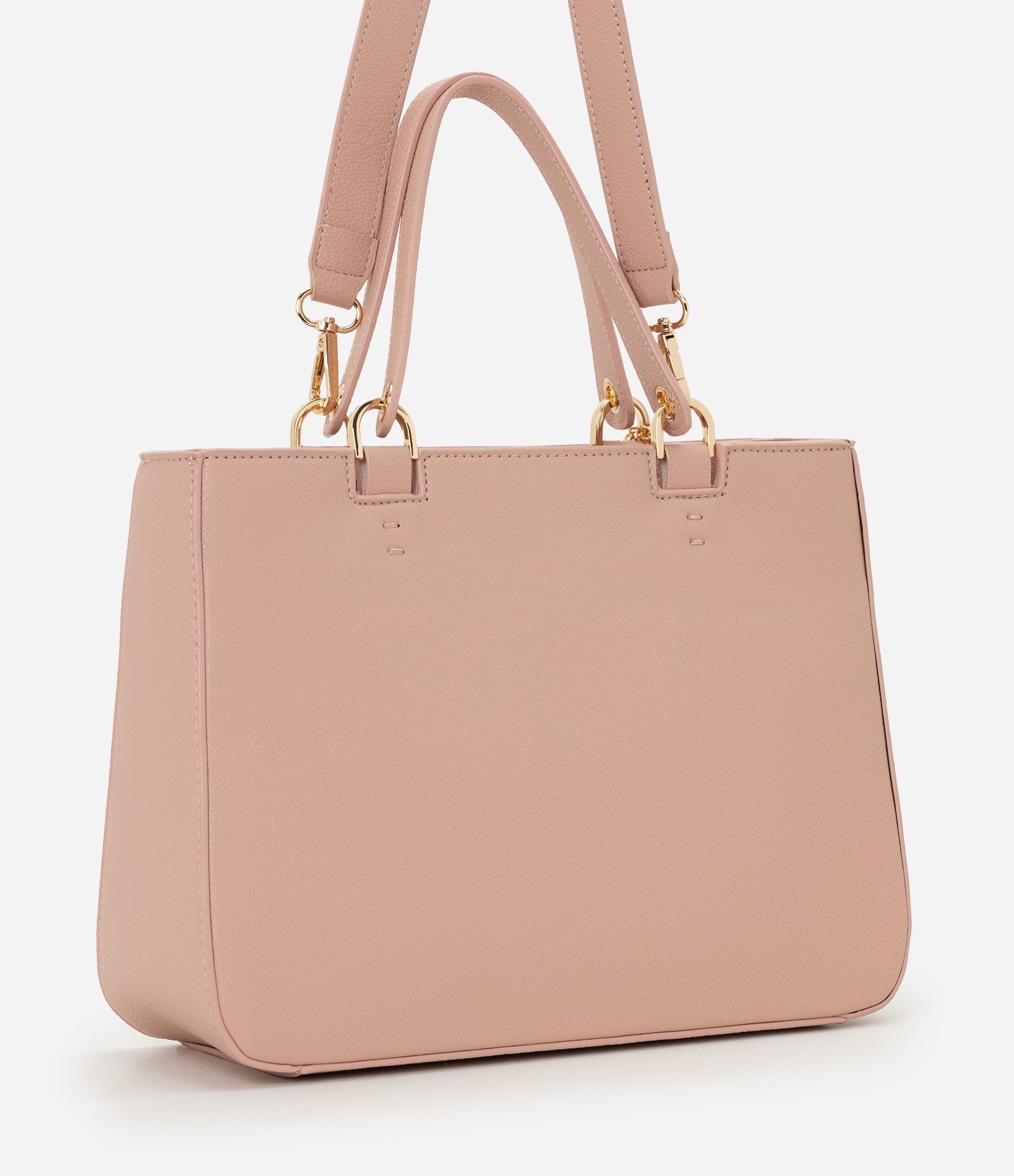 Bolsa Transversal Média em PU com Pingente Pompom Nude 3
