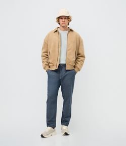 Calça Relaxed Oxford em Algodão