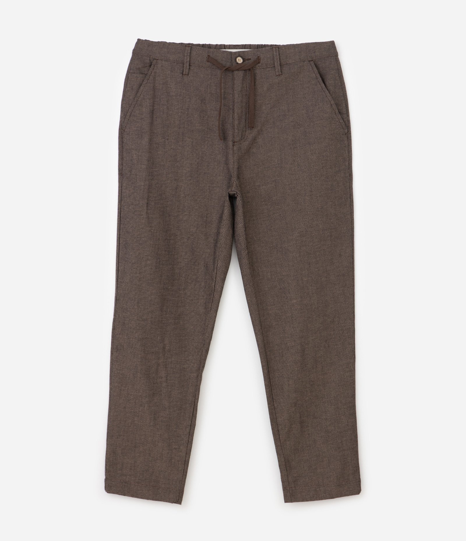 Calça Relaxed Oxford em Algodão Marrom 5