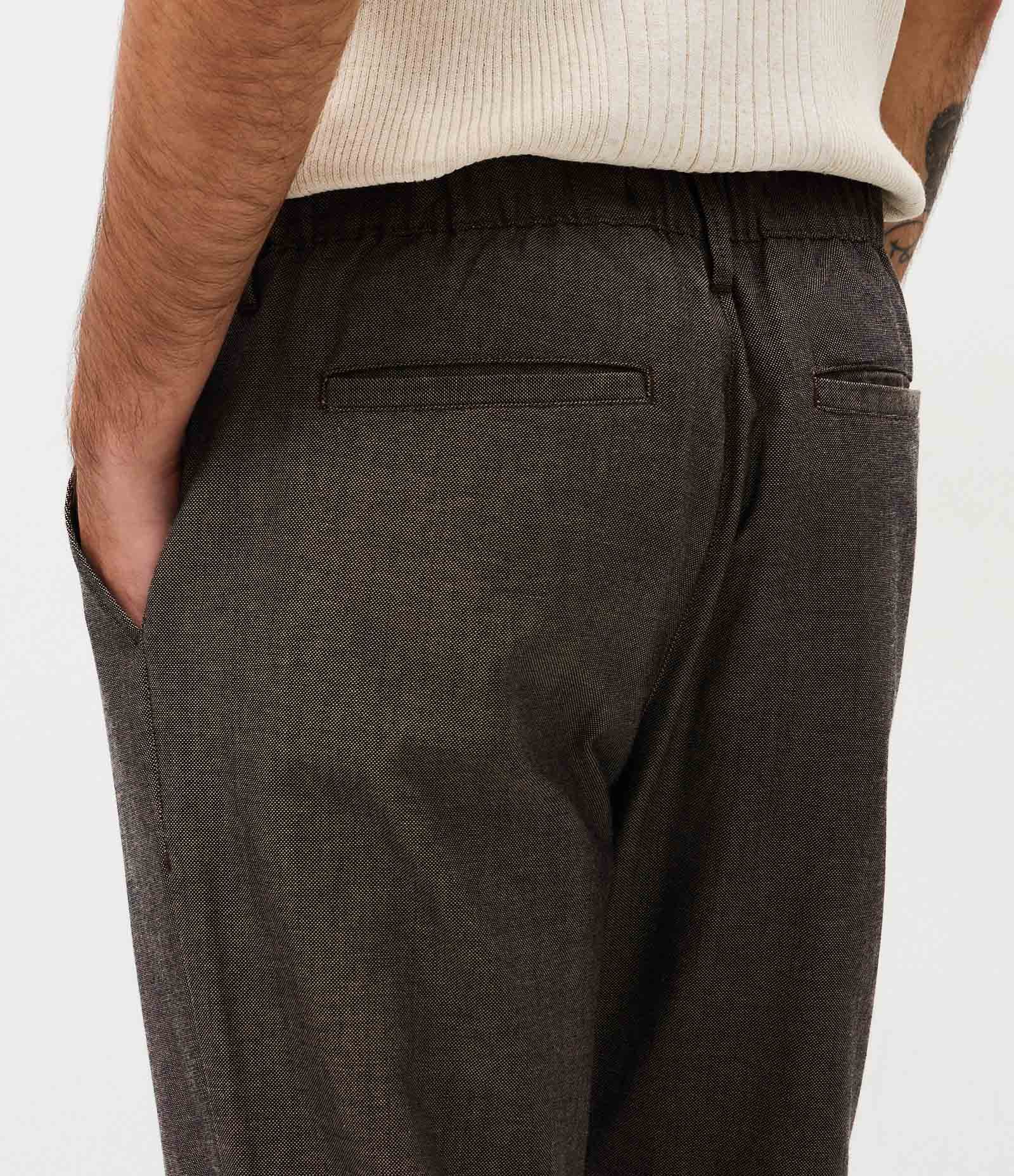 Calça Relaxed Oxford em Algodão Marrom 3