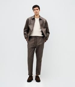 Calça Relaxed Oxford em Algodão