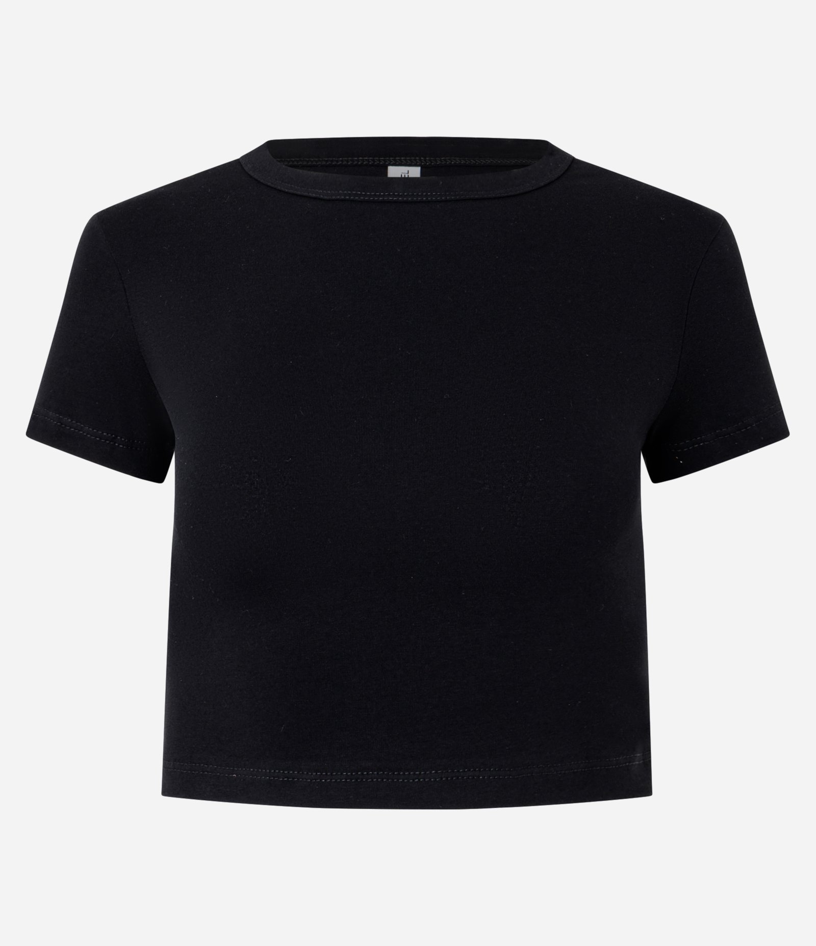 Blusa Baby Tee em Algodão com Cava Deslocada Preto 4