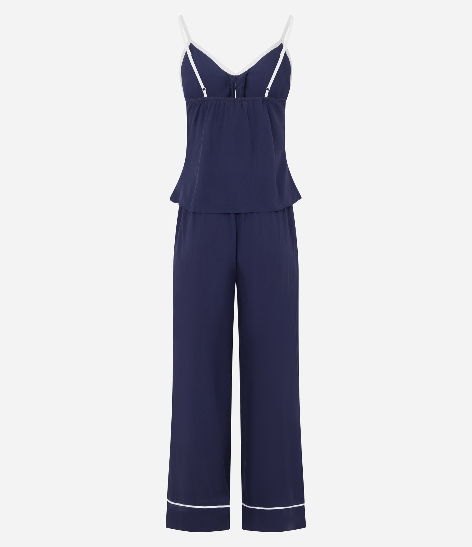 Pijama em Viscose com Pippings Contrastantes Azul 3