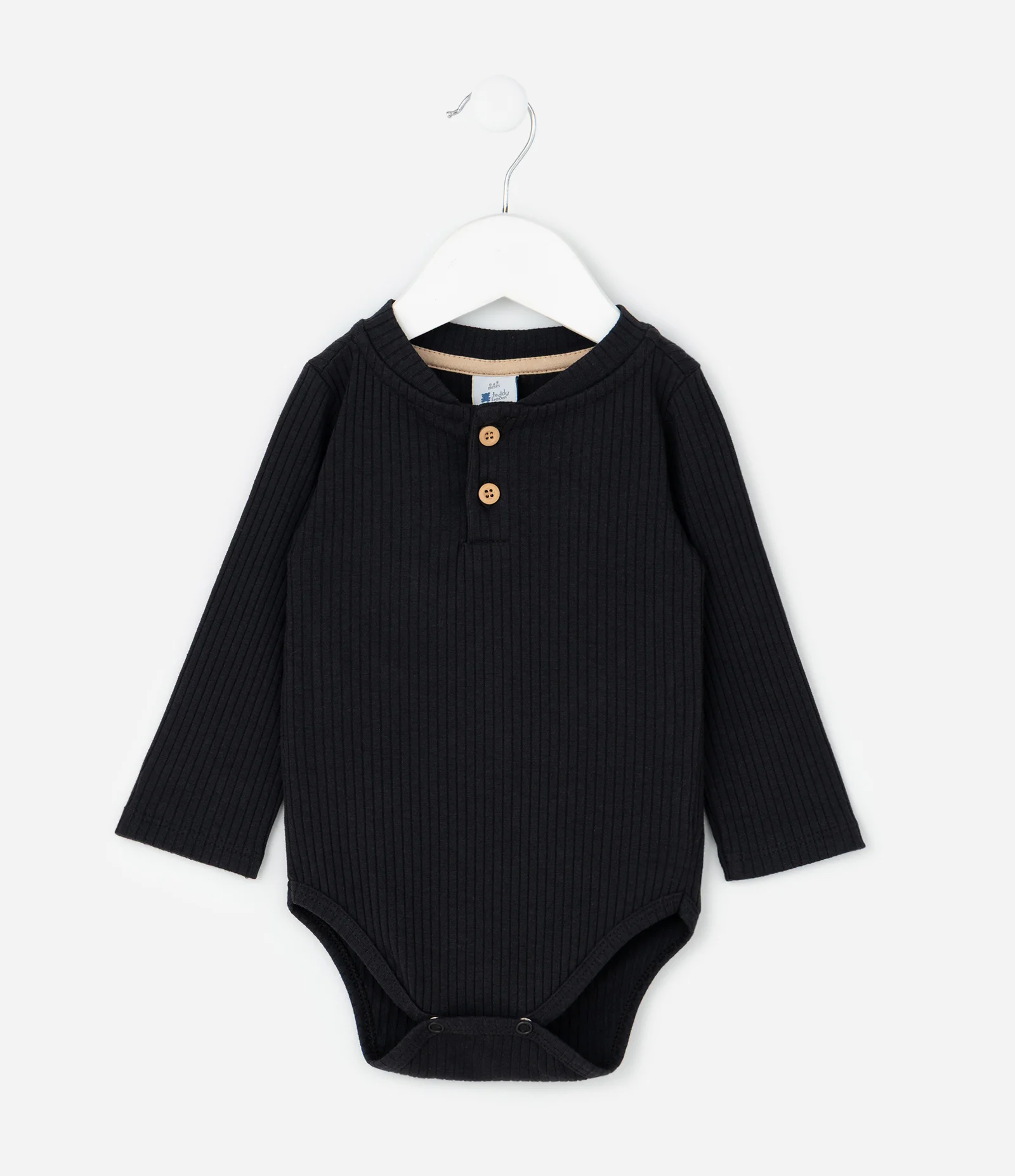 Body Infantil Texturizada com Gola Padre – Tam 0 a 18 Meses Preto 1