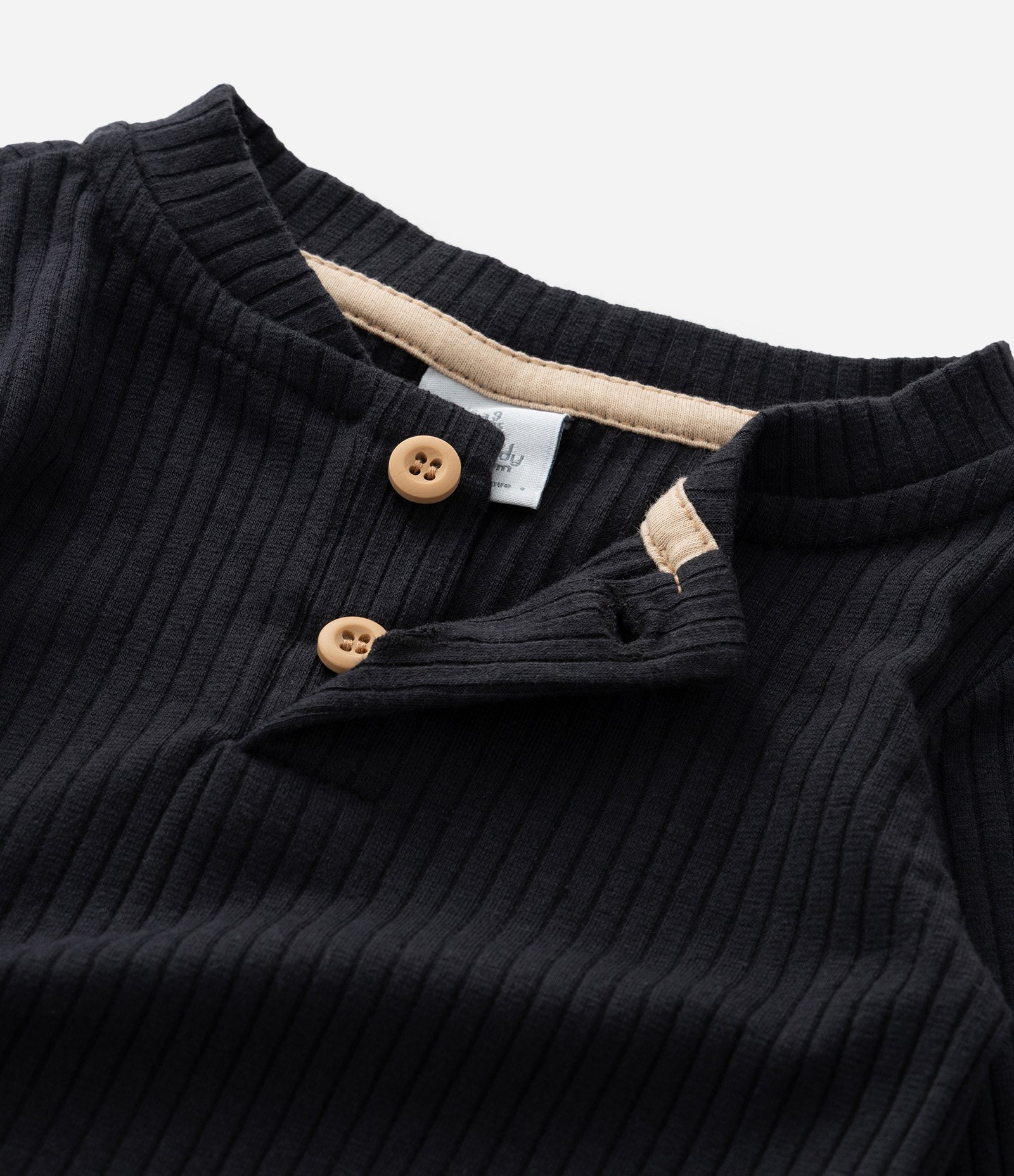 Body Infantil Texturizada com Gola Padre – Tam 0 a 18 Meses Preto 4