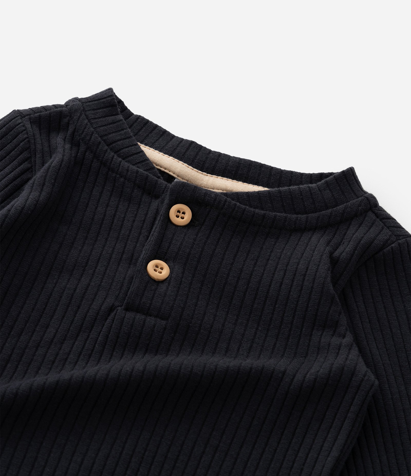 Body Infantil Texturizada com Gola Padre – Tam 0 a 18 Meses Preto 6