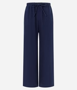 Calça Fluída em Algodão Texturizado com Amarração