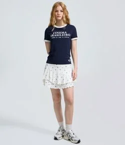 Camiseta em Algodão com Lettering Cinema Brasileiro