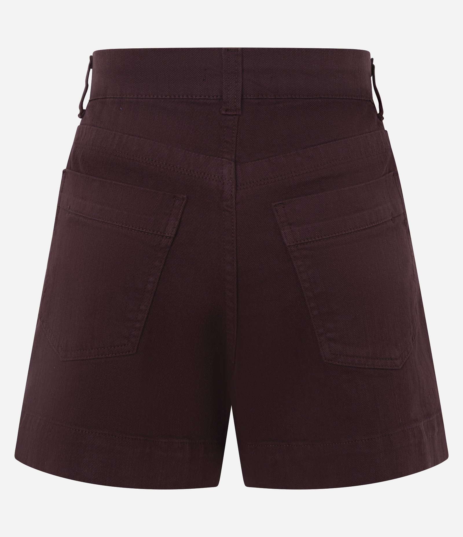 Short Regular em Sarja com Cintura Alta e Bolso Faca Roxo Escuro 6