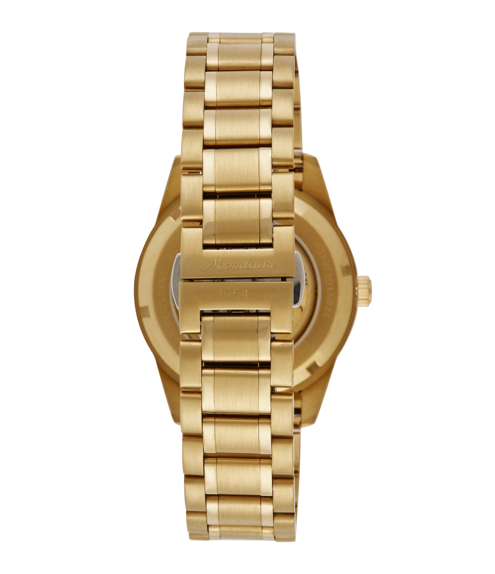 Relógio Aço Masculino Automático Com Caixa Em Aço Dourado E Pulseira Em Aço Mondaine Dourado 3