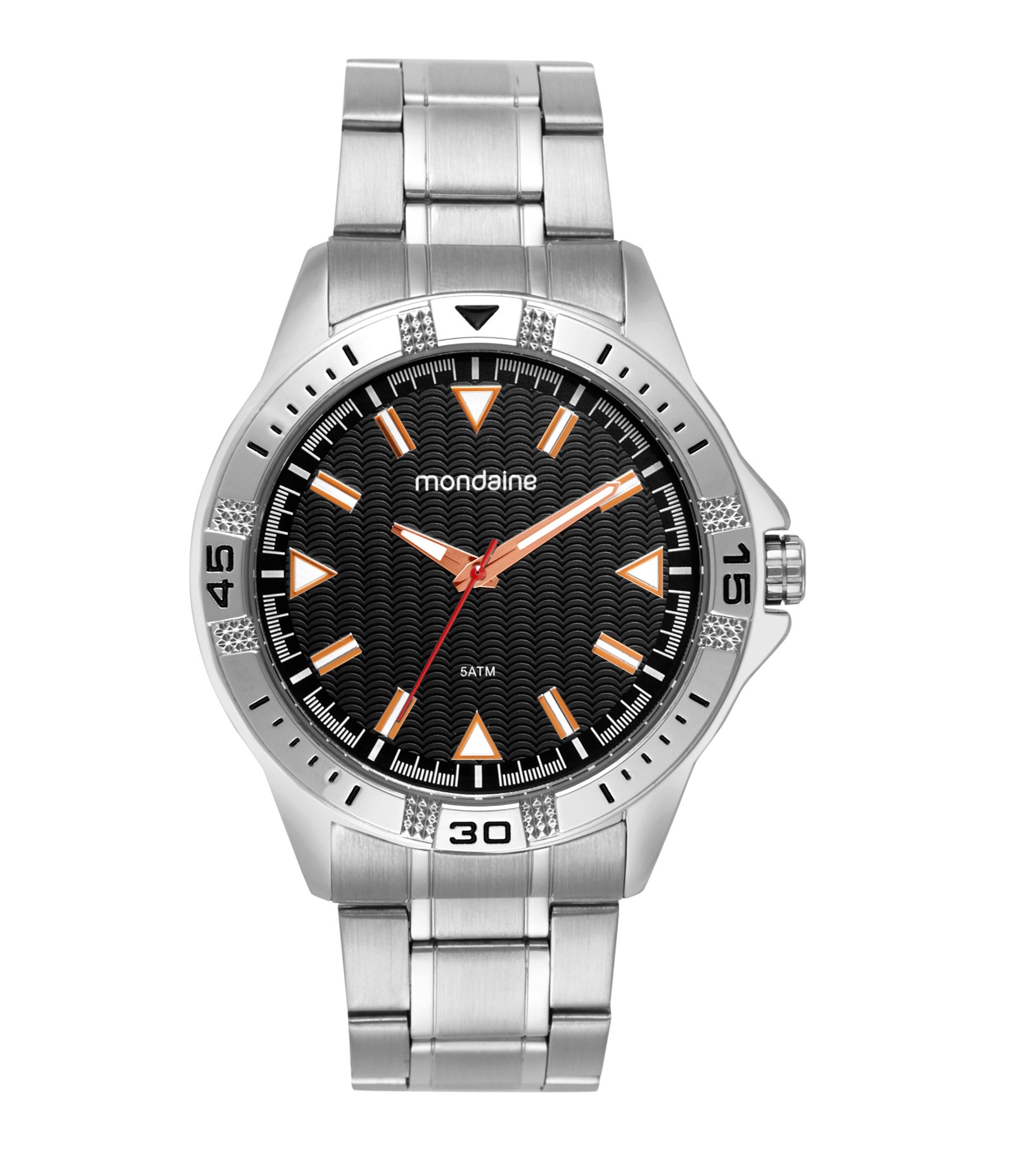 Relógio Aço Masculino Analógico Com Caixa Em Metal Cromada E Pulseira Em Aço Mondaine Prata 1