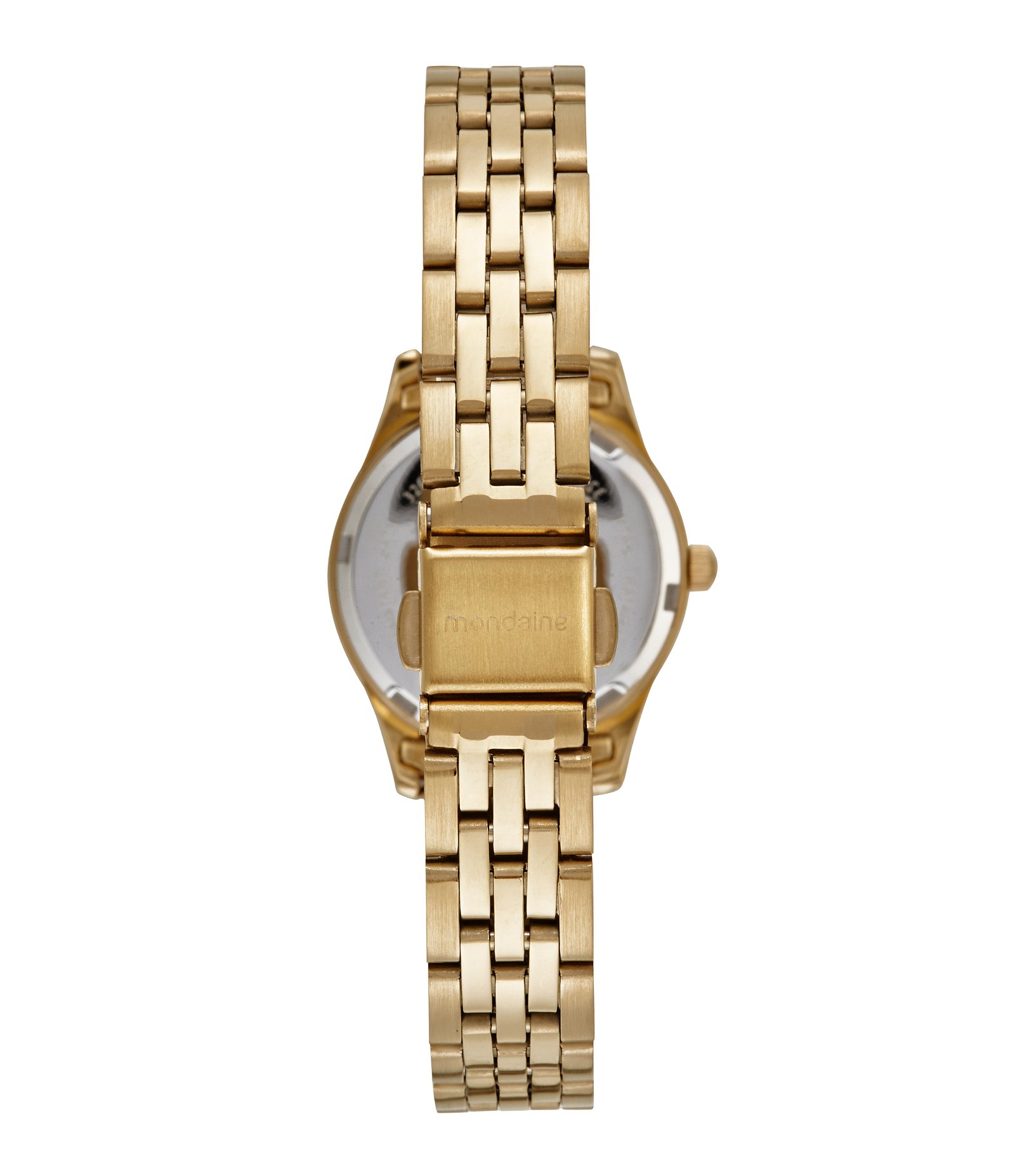 Relógio Aço Feminino Analógico Com Caixa Em Metal E Pulseira Em Aço Mondaine Dourado 3