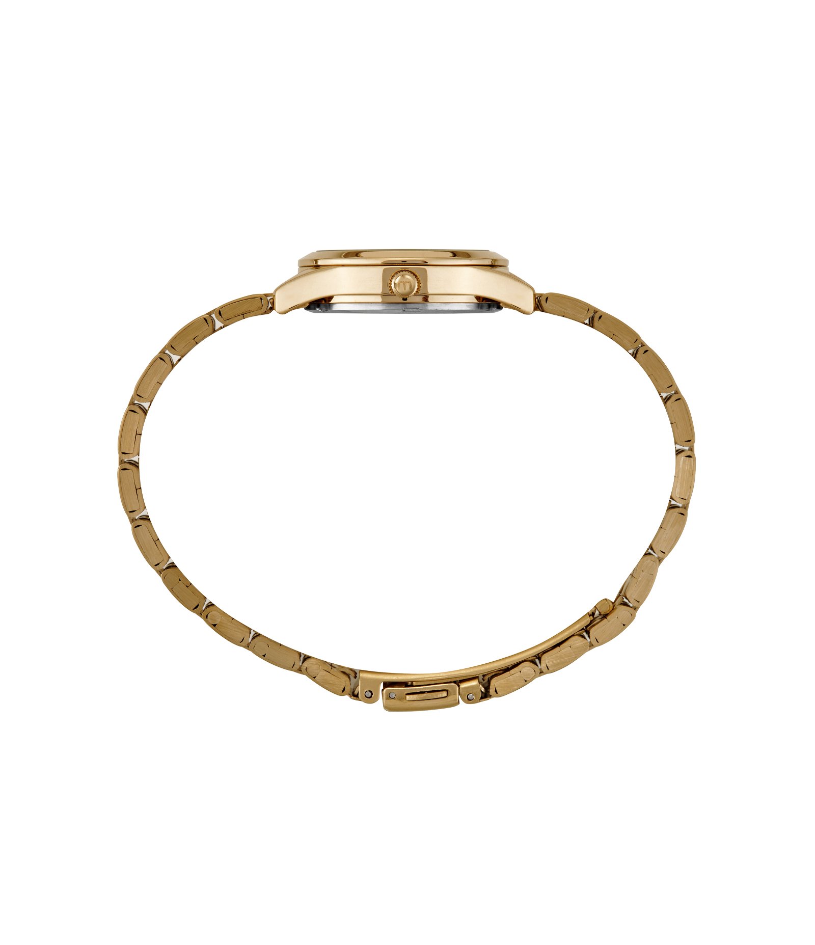 Relógio Aço Feminino Analógico Com Caixa Em Metal E Pulseira Em Aço Mondaine Dourado 4