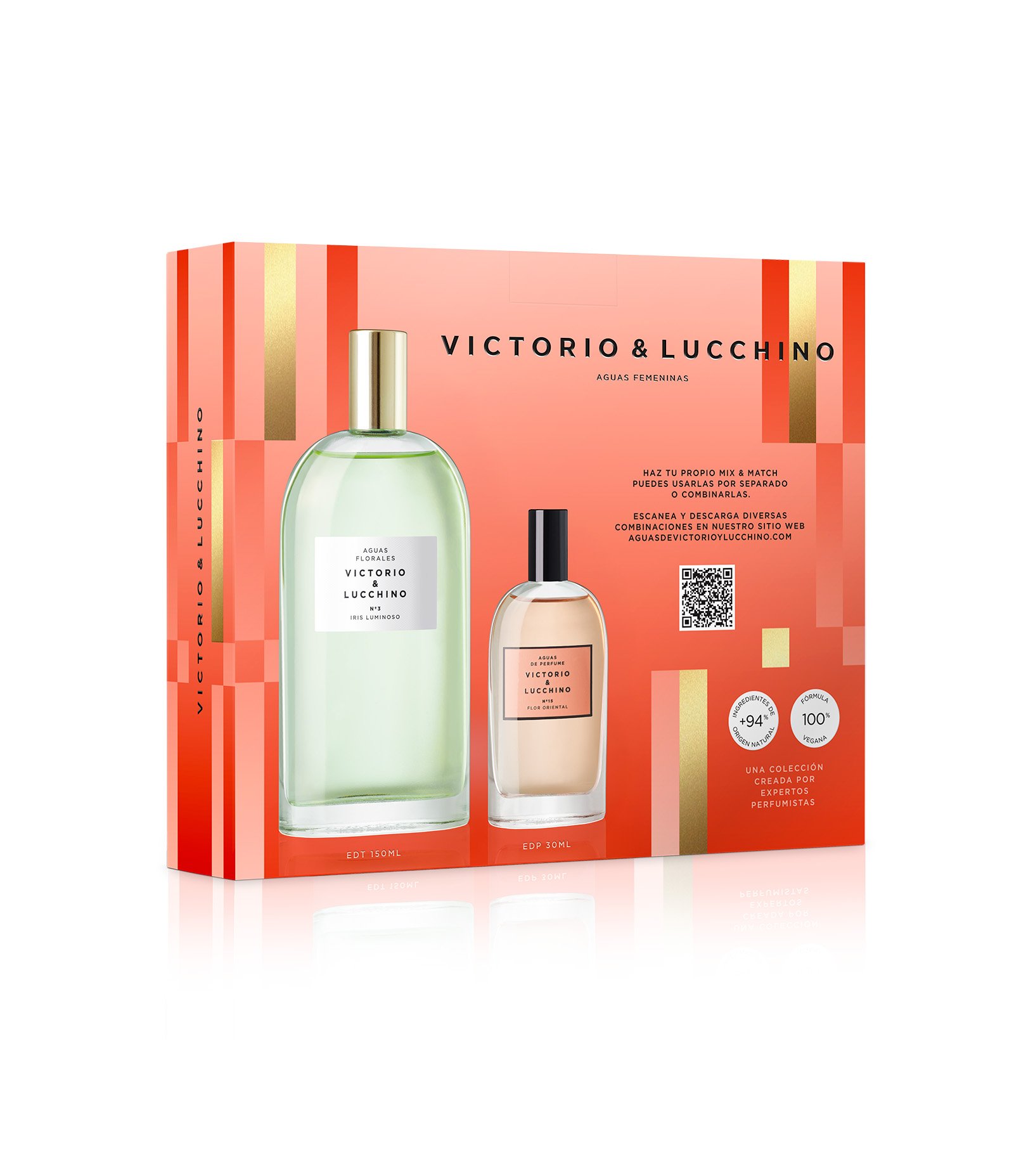 Kit V L Aguas Florales V L N 3 Iris Luminoso Eau de Toilette 150 ml + Intensas V L N 15 Flor Oriental Eau de Toilette 30 ml KIT 1