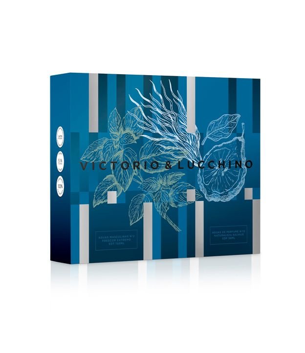 Kit V L Aguas Masculinas V L N 2 Frescor Extremo Eau de Toilette 150 ml + V L Aguas De Parfum N 13 Naturaleza Salvaje Eau de Parfum 30 ml