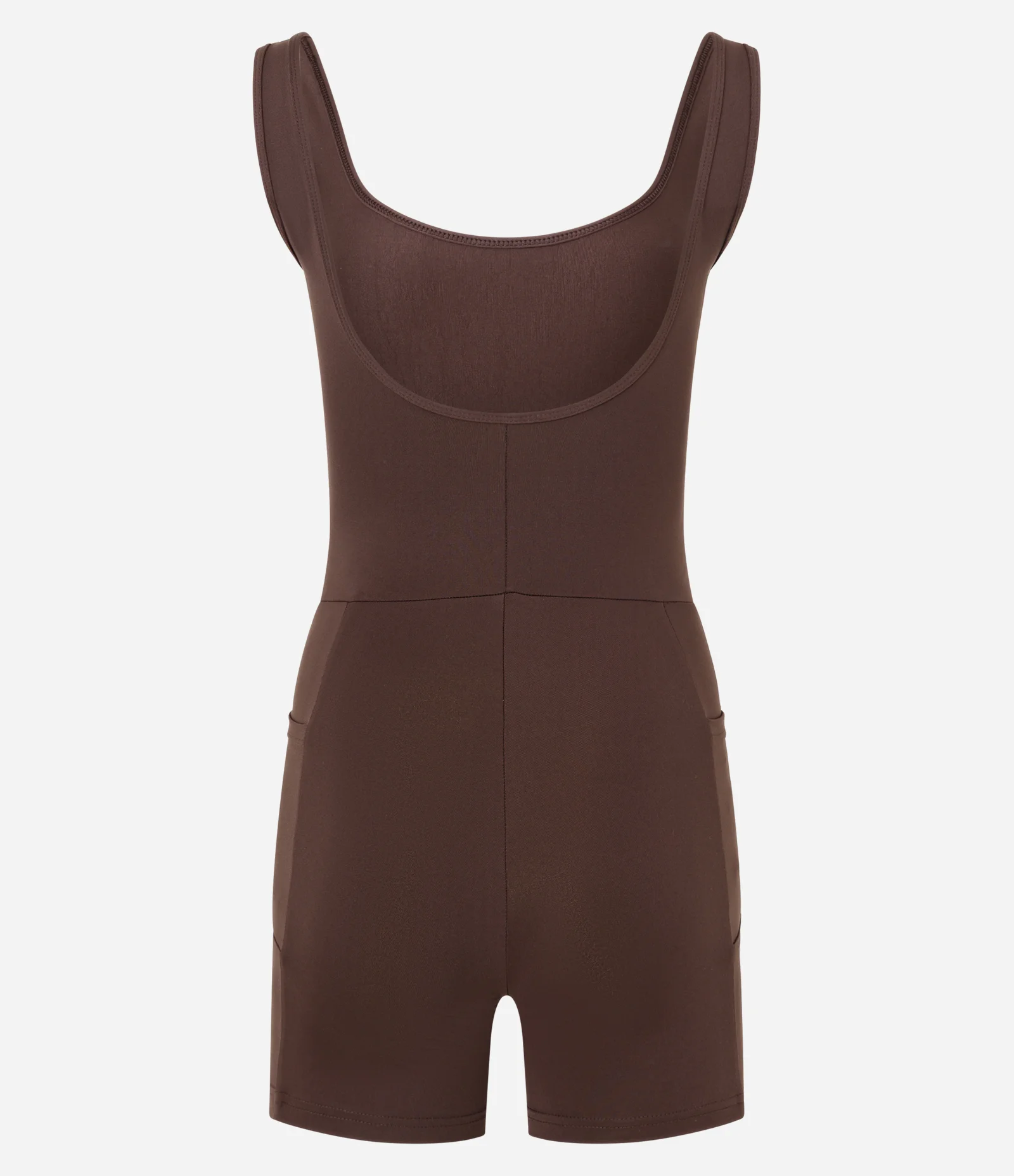 Macaquinho Esportivo em Microfibra com Alças Largas e Bolsos Lateral Marrom Intenso 2