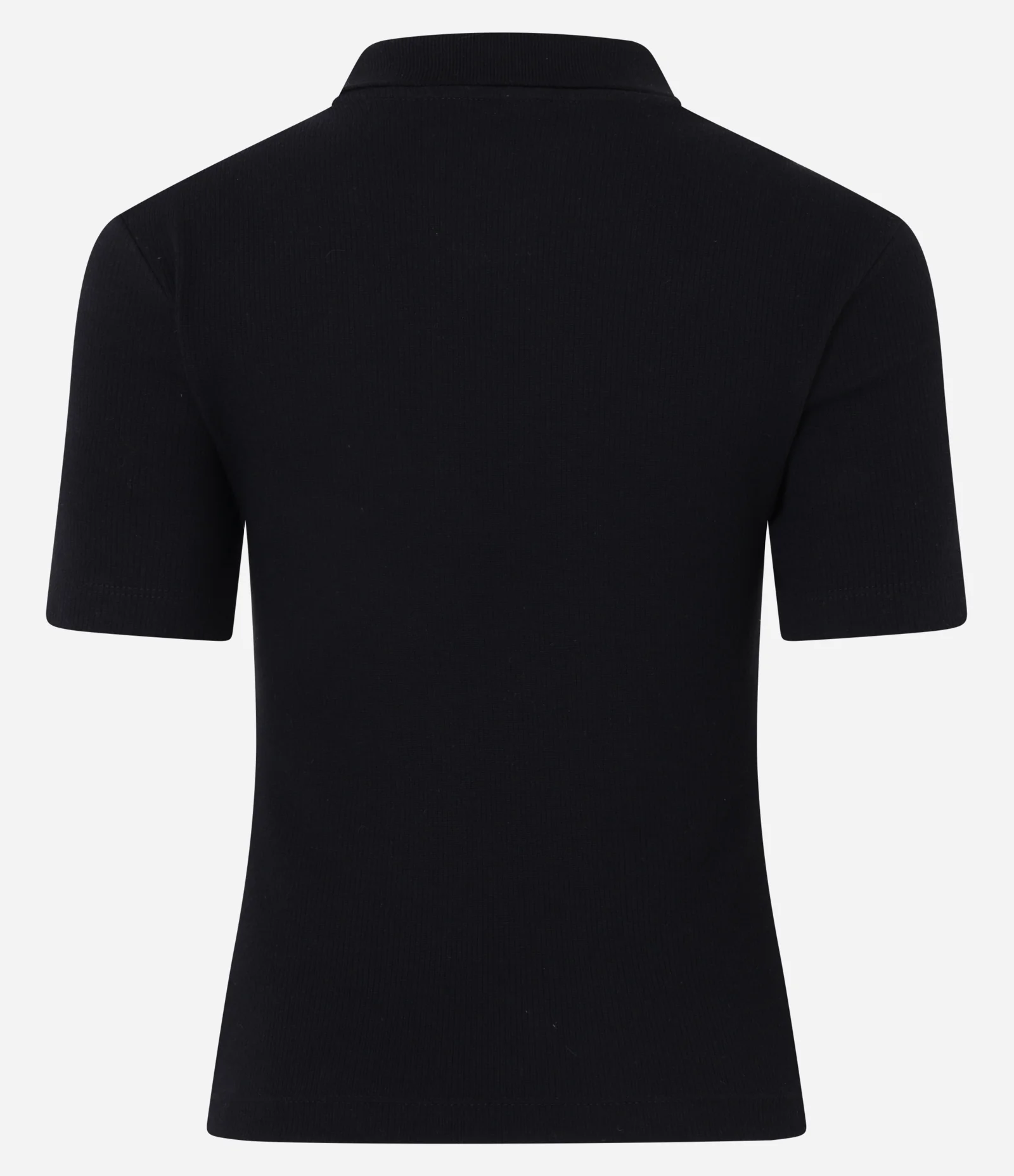 Blusa Polo em Ribana com Manga Curta Preto 6