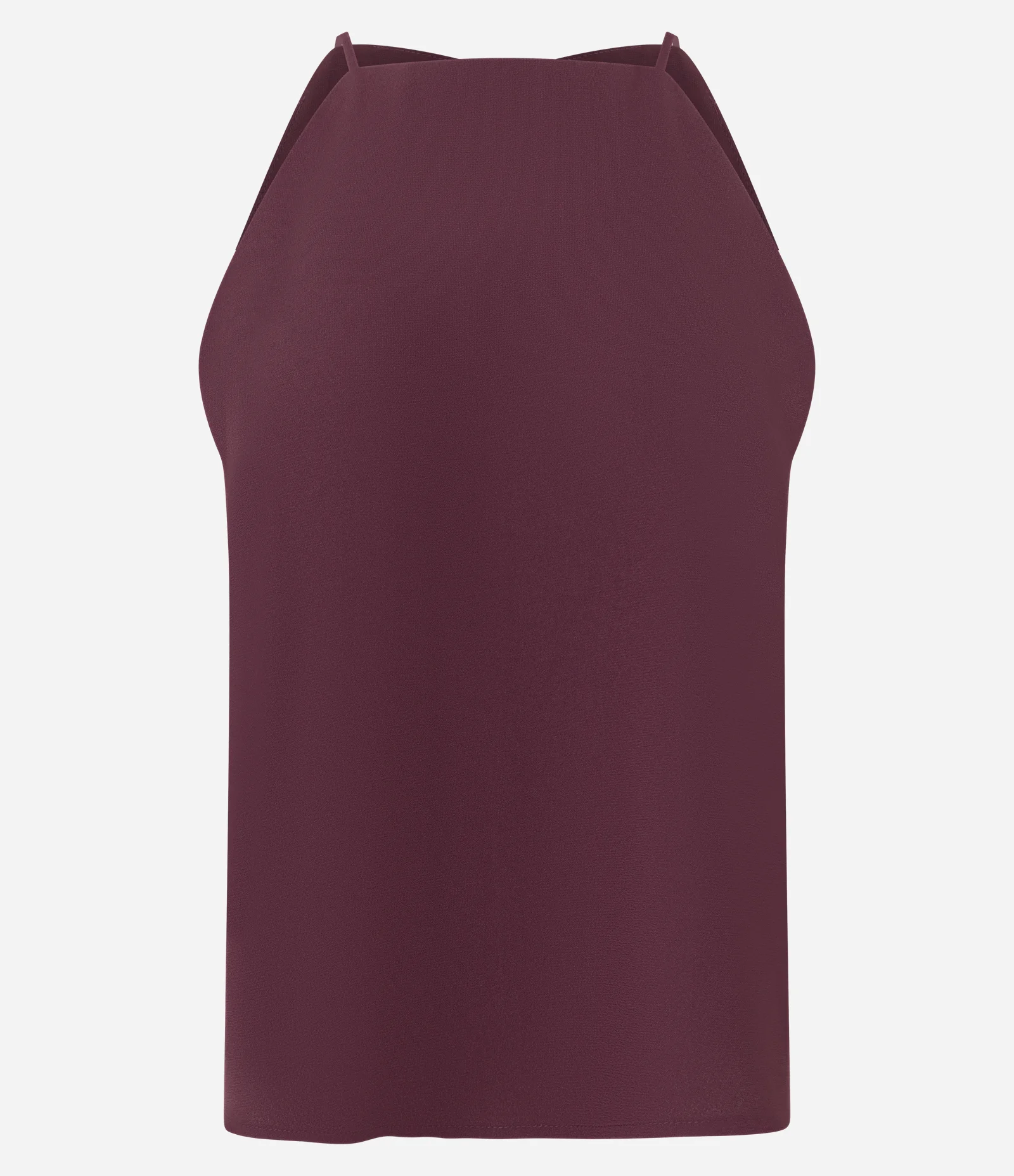 Blusa Feminina Sem Manga Halterneck em Crepe Vermelho 1