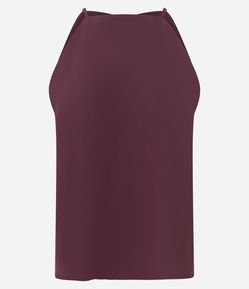 Blusa Feminina Sem Manga Halterneck em Crepe