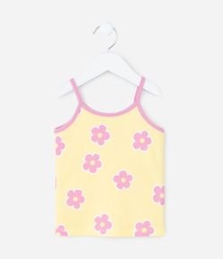 Regata Infantil Canelado com Estampa Floral – Tam 1 a 6 Anos