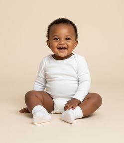 Body Infantil em Malha Térmica e Manga Longa – Tam RN a 18 Meses