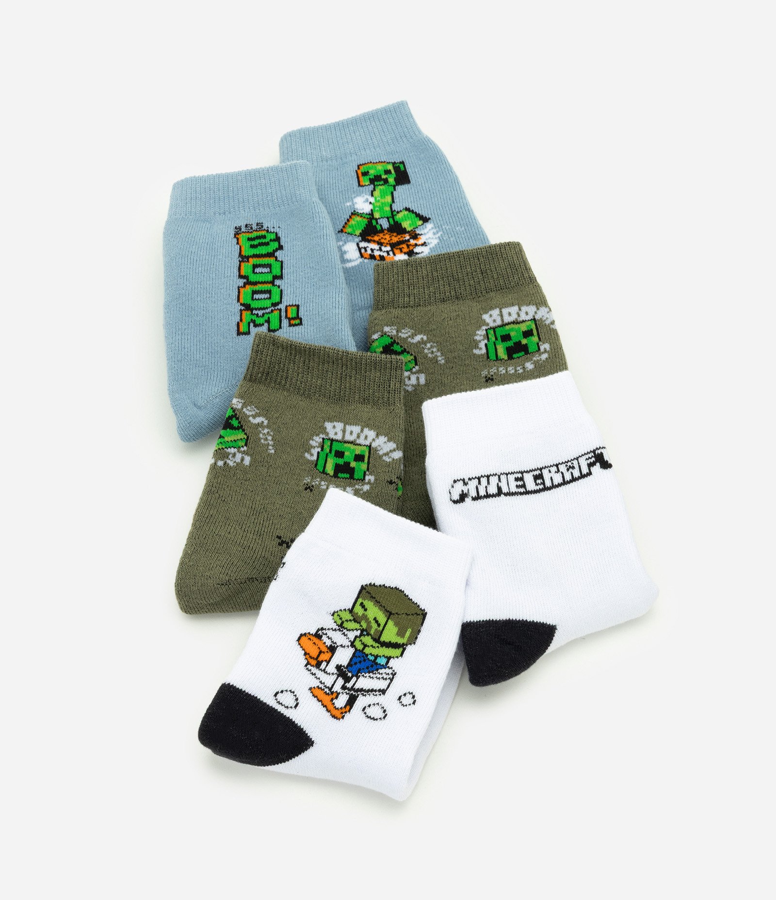 Kit 3 Meias Cano Médio Minecraft - Tam 19 a 38 Multicores 3