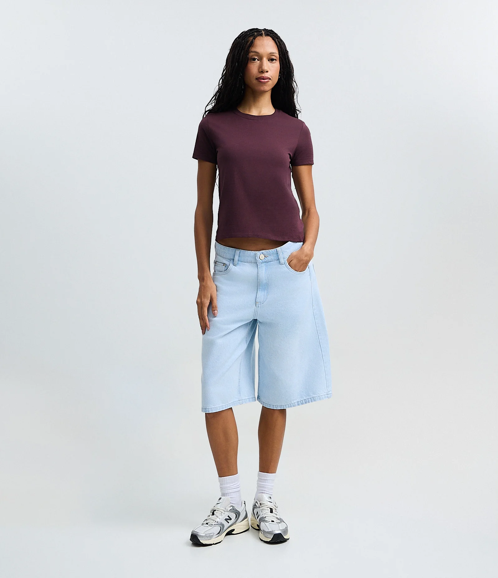 Camiseta Regular Básica em Algodão Vinho 2