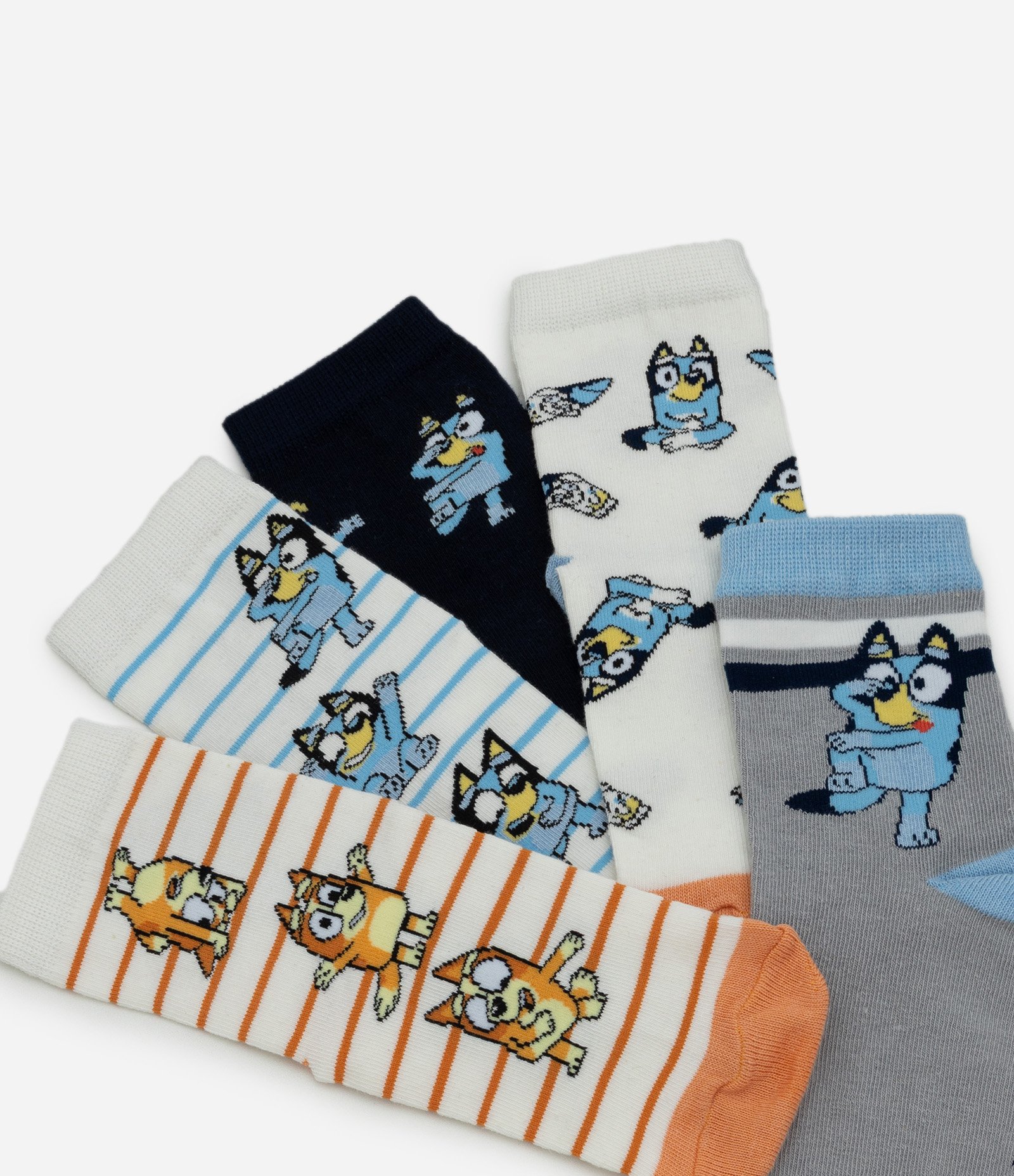 Kit 05 Meias Infantis Cano Médio com Estampa Bluey – Tam 19 a 34 Sortido 3