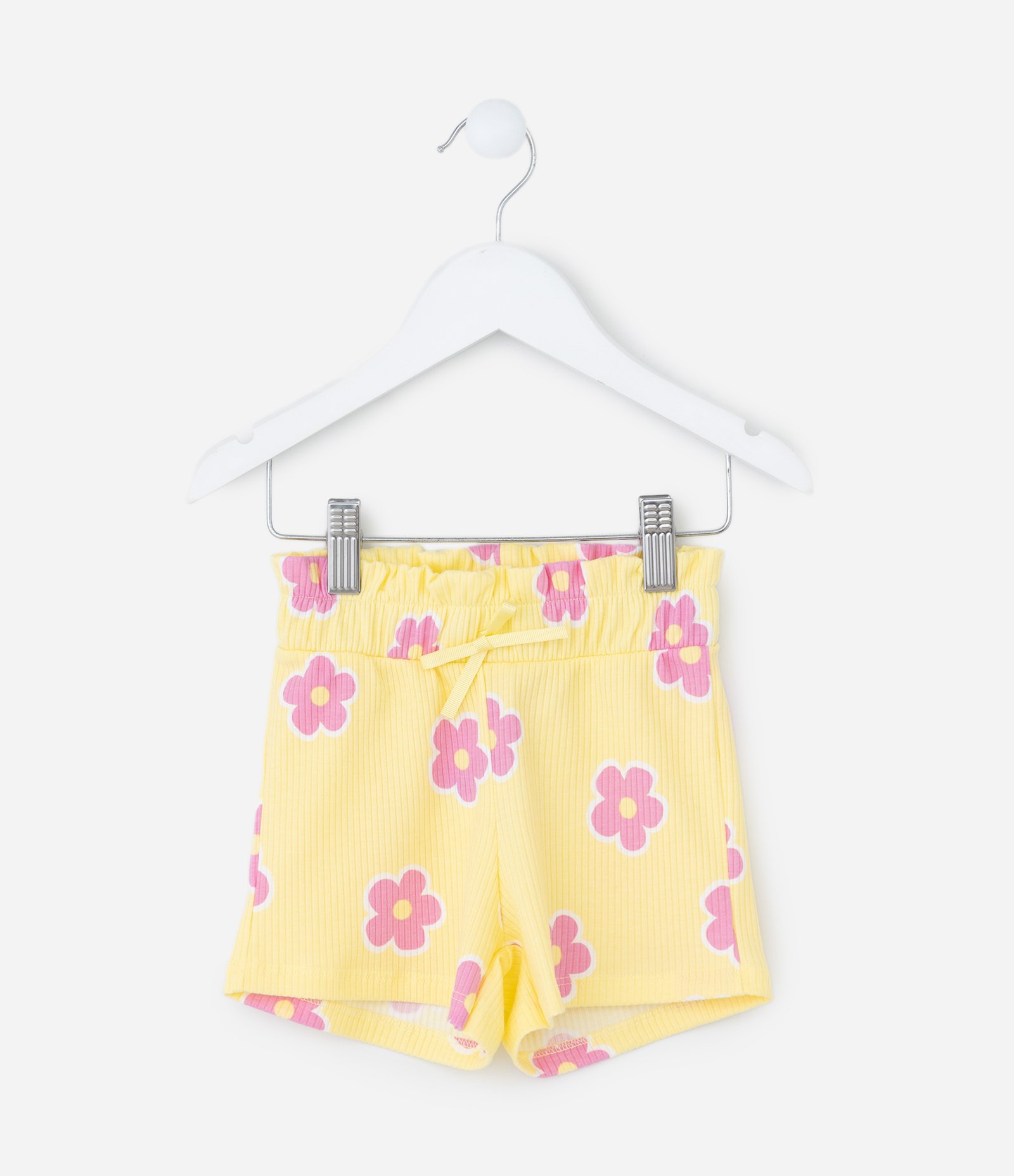 Short Infantil Clochard com Estampa Floral – Tam 1 a 6 Anos Amarelo 1