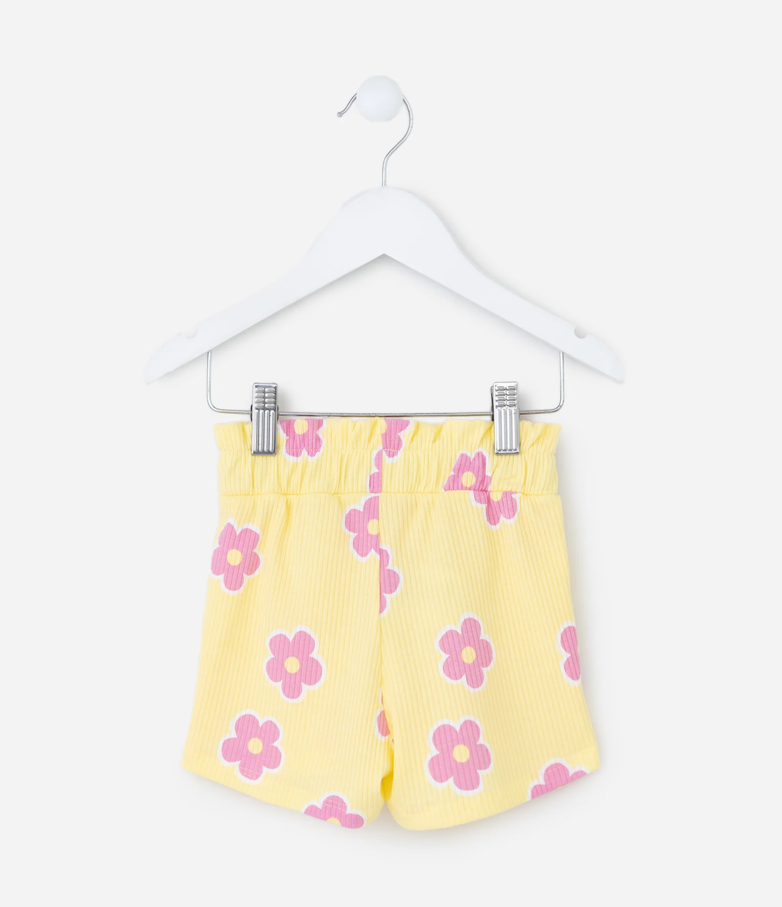 Short Infantil Clochard com Estampa Floral – Tam 1 a 6 Anos Amarelo 2