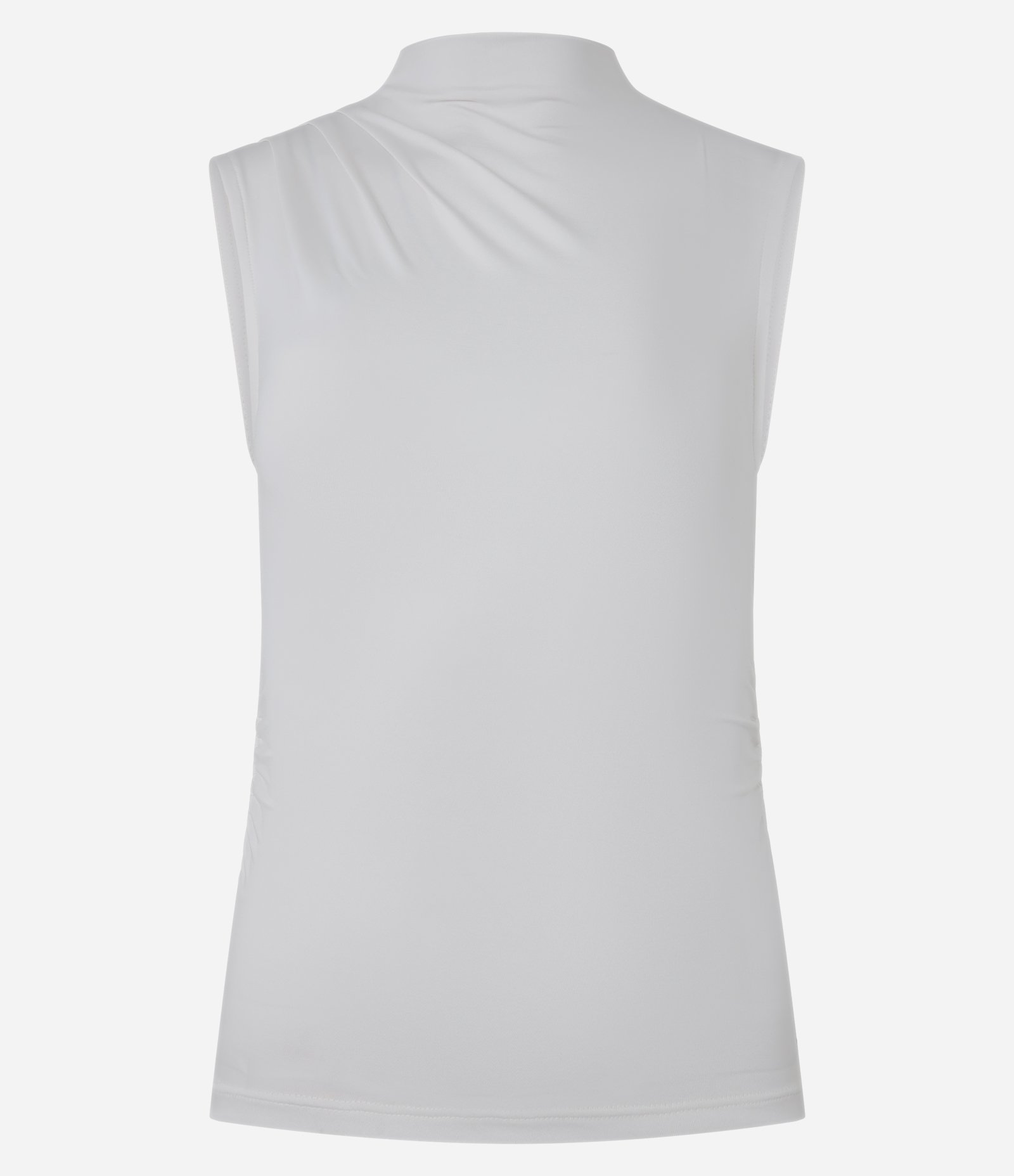 Blusa sem Manga em Jersey com Drapeados Laterais Branco 5