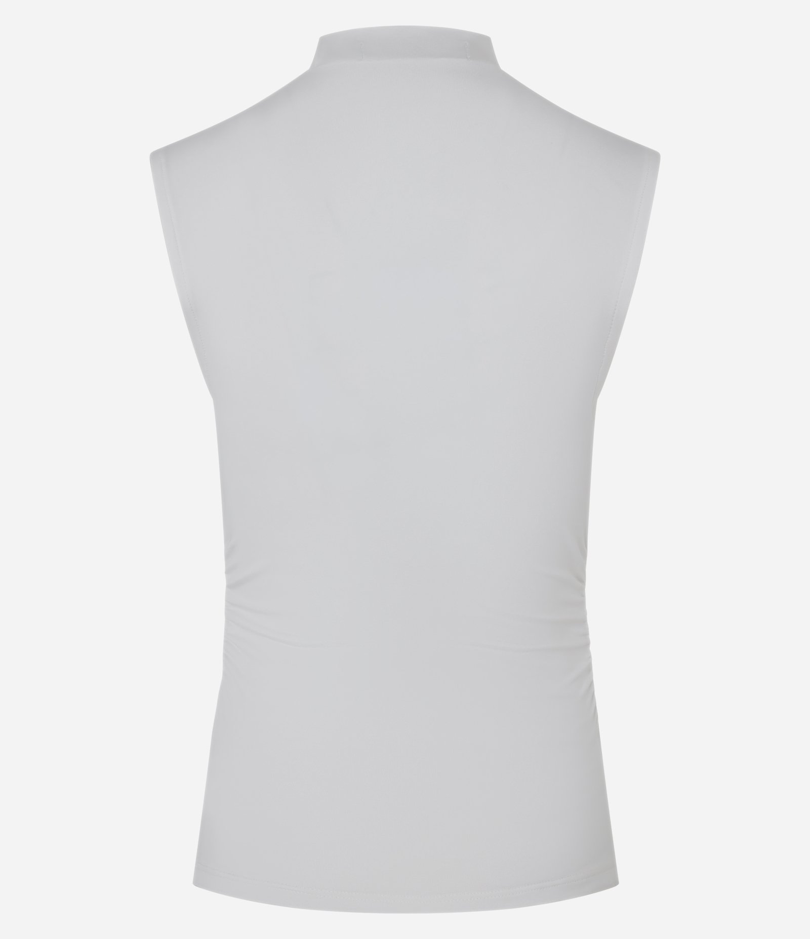 Blusa sem Manga em Jersey com Drapeados Laterais Branco 6