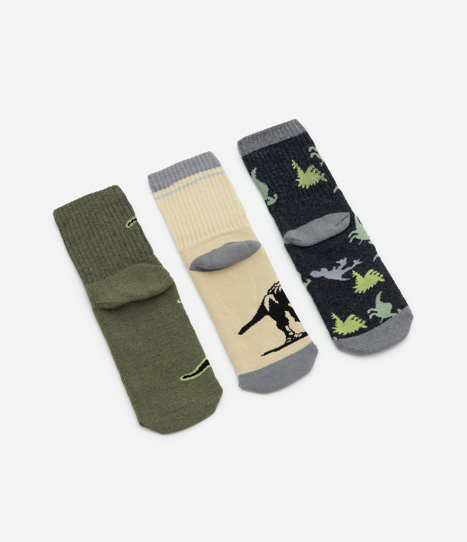 Kit 03 Meias Infantis com Estampa de Dinossauros – Tam 19 a 34 Sortido 2