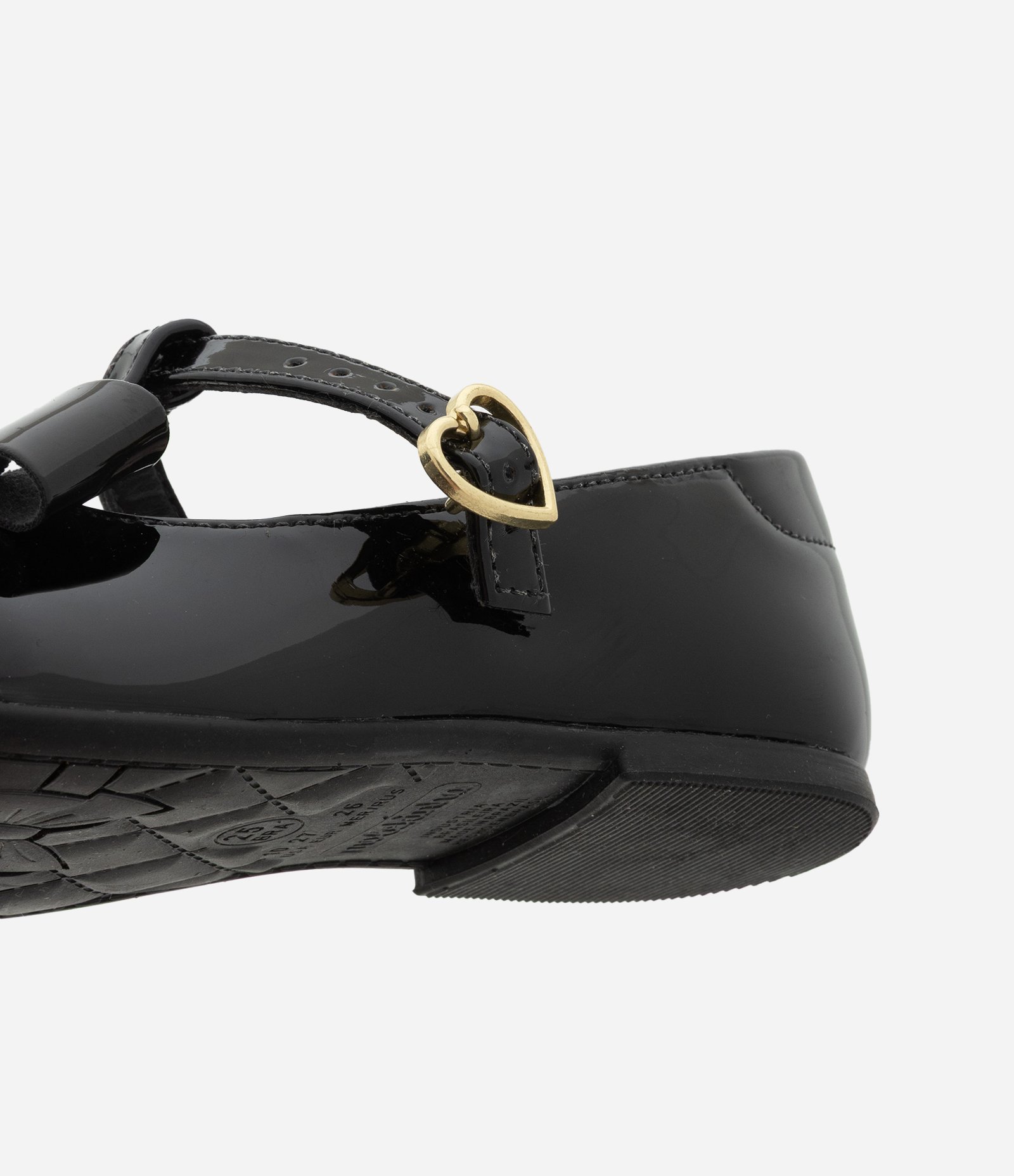 Sapatilha Infantil em Vinil com Lacinho e Fivela de Coração - Tam 20 ao 25 Preto 3