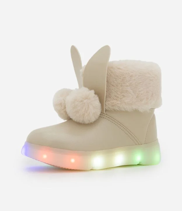 Bota Infantil com Orelhas de Coelho e Sola com LED – Tam 20 a 27