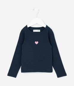 Blusa Infantil Slim com Estampa de Coração – Tam 1 a 6 Anos