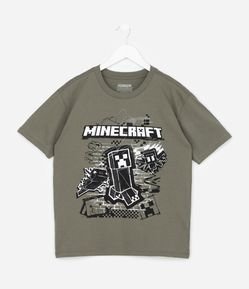 Camiseta Infantil com Estampa Minecraft Rabiscado Street – Tam 5 a 14 Anos