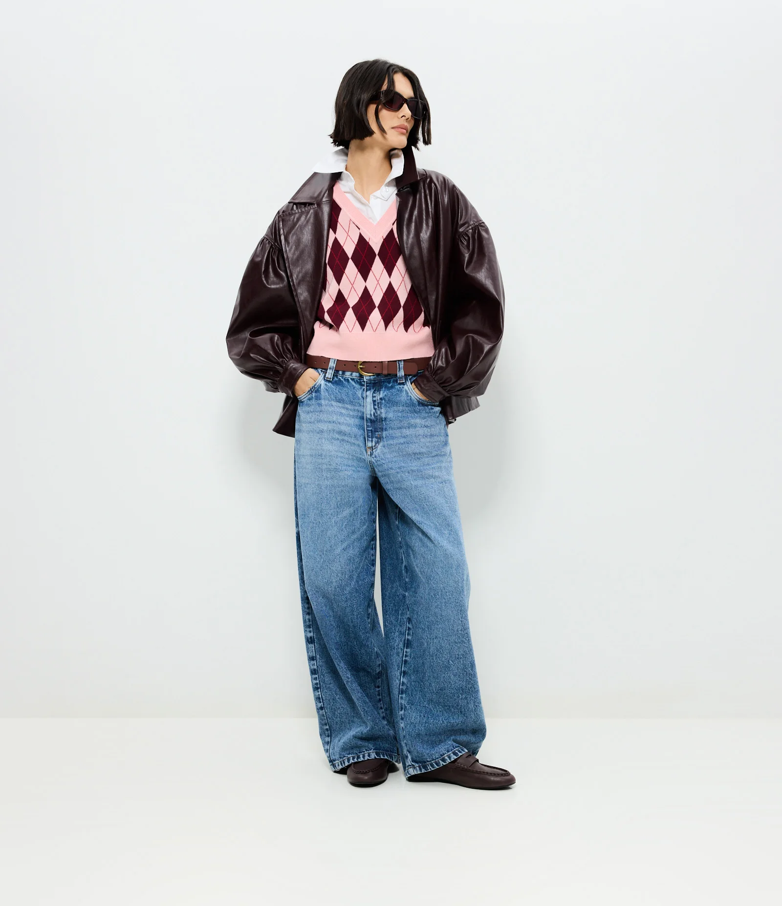 Calça Barrel em Jeans com Lenço Boho e Cintura Média Azul 1