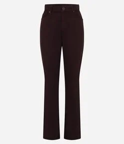 Calça Flare em Sarja com Cintura Média