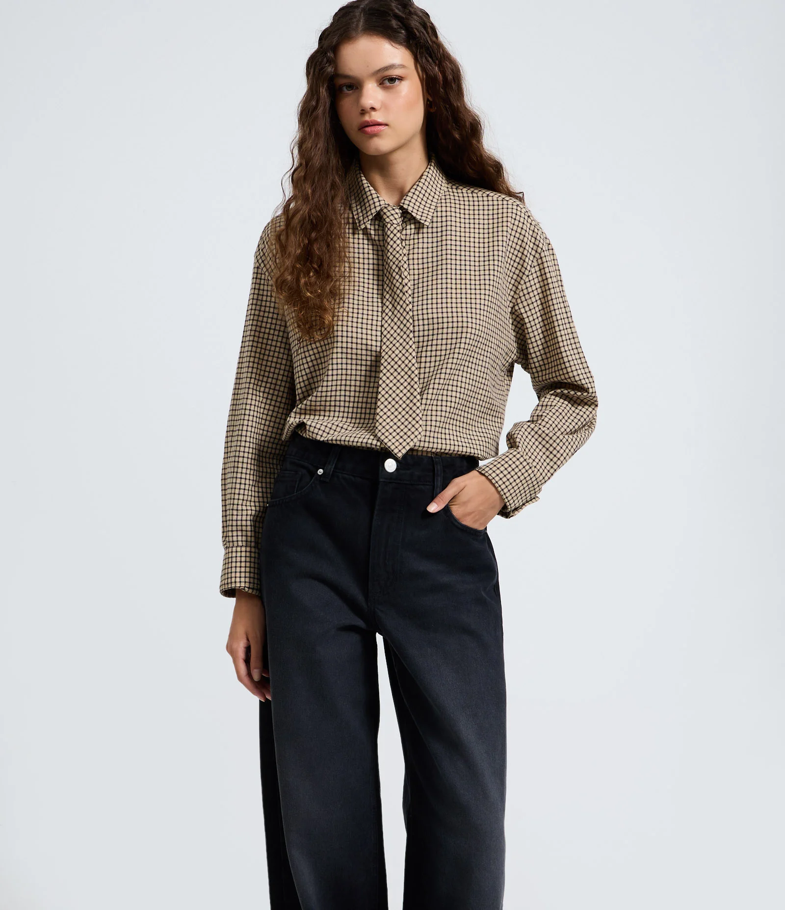 Calça Wide Leg em Jeans com Cintura Baixa Preto 2