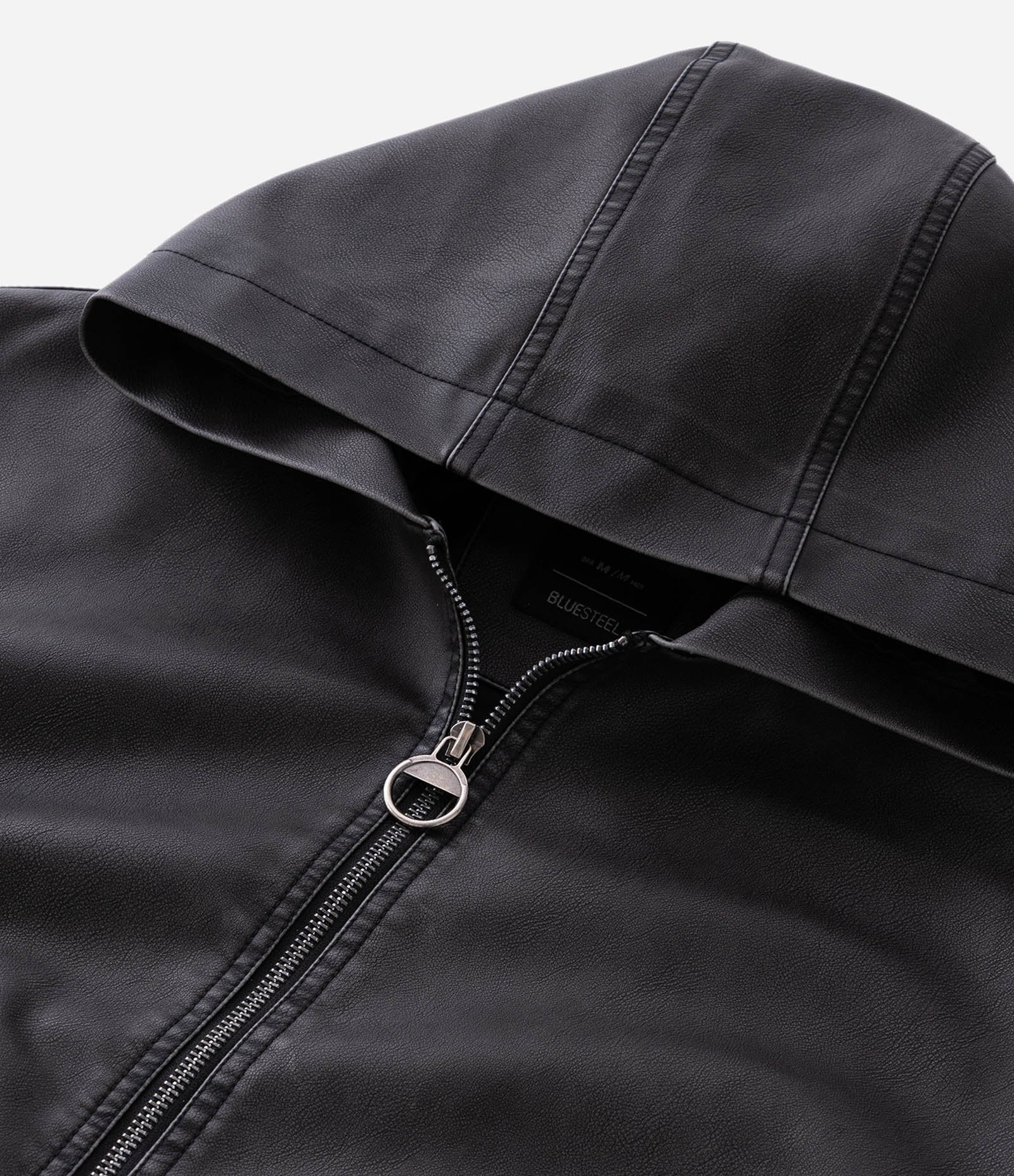 Jaqueta Pesada em PU Lisa com Detalhe nas Costas Cinza 6