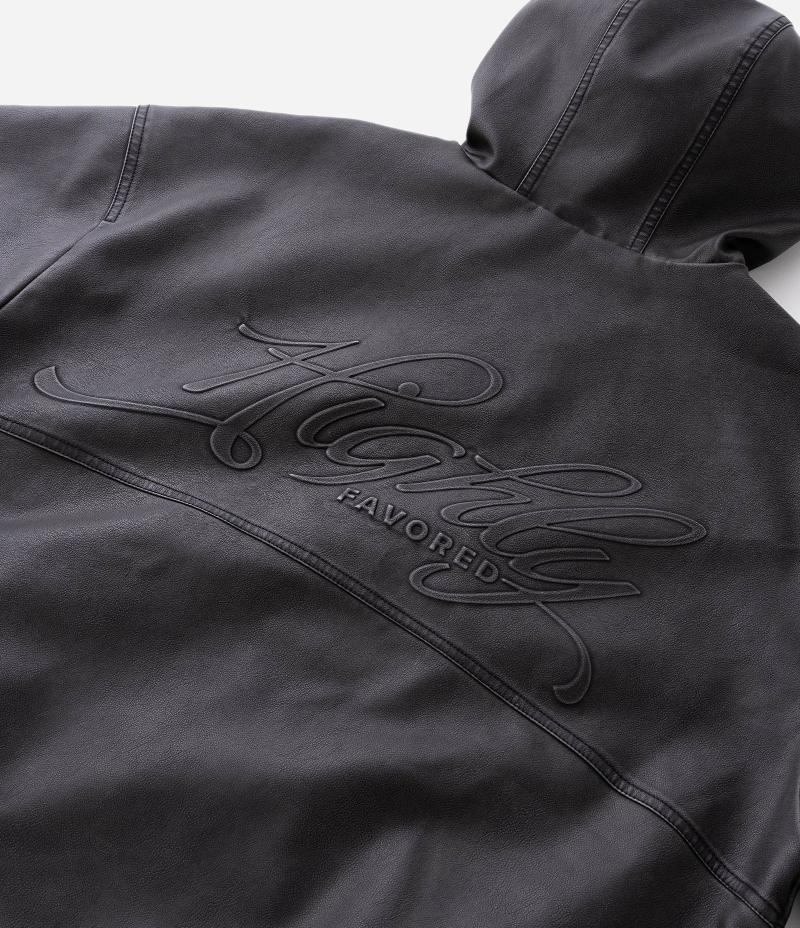 Jaqueta Pesada em PU Lisa com Detalhe nas Costas Cinza 8