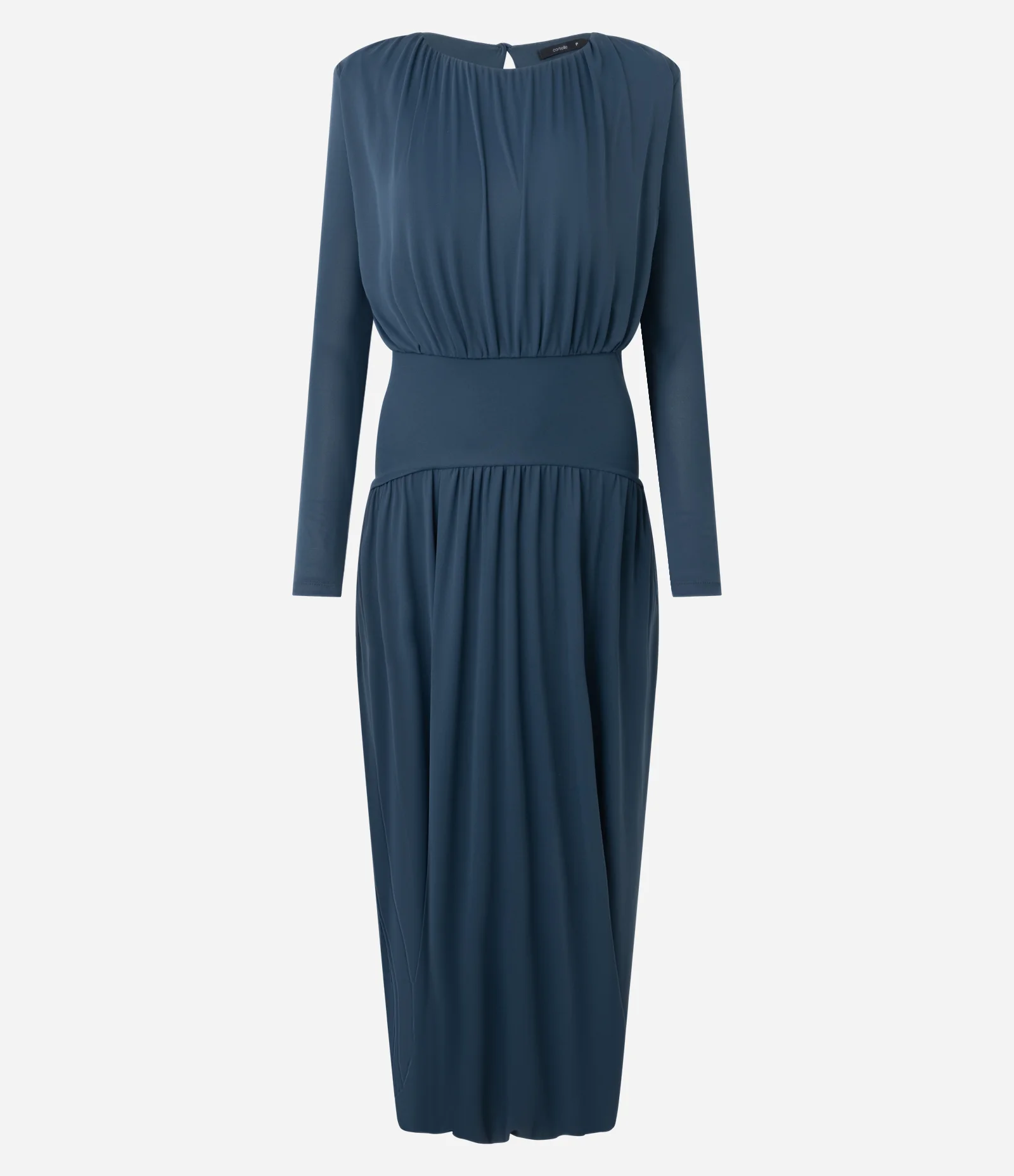 Vestido Longo Transpassado em Ribana Azul 3