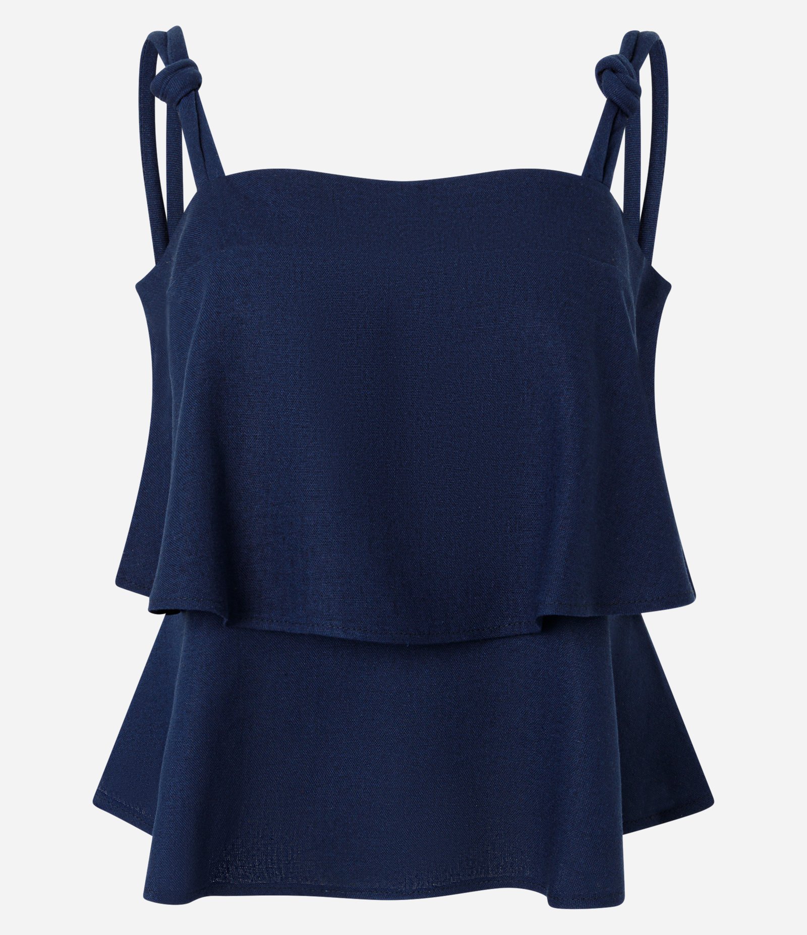 Blusa em Camadas com Detalhe de Nó na Alça Azul 5
