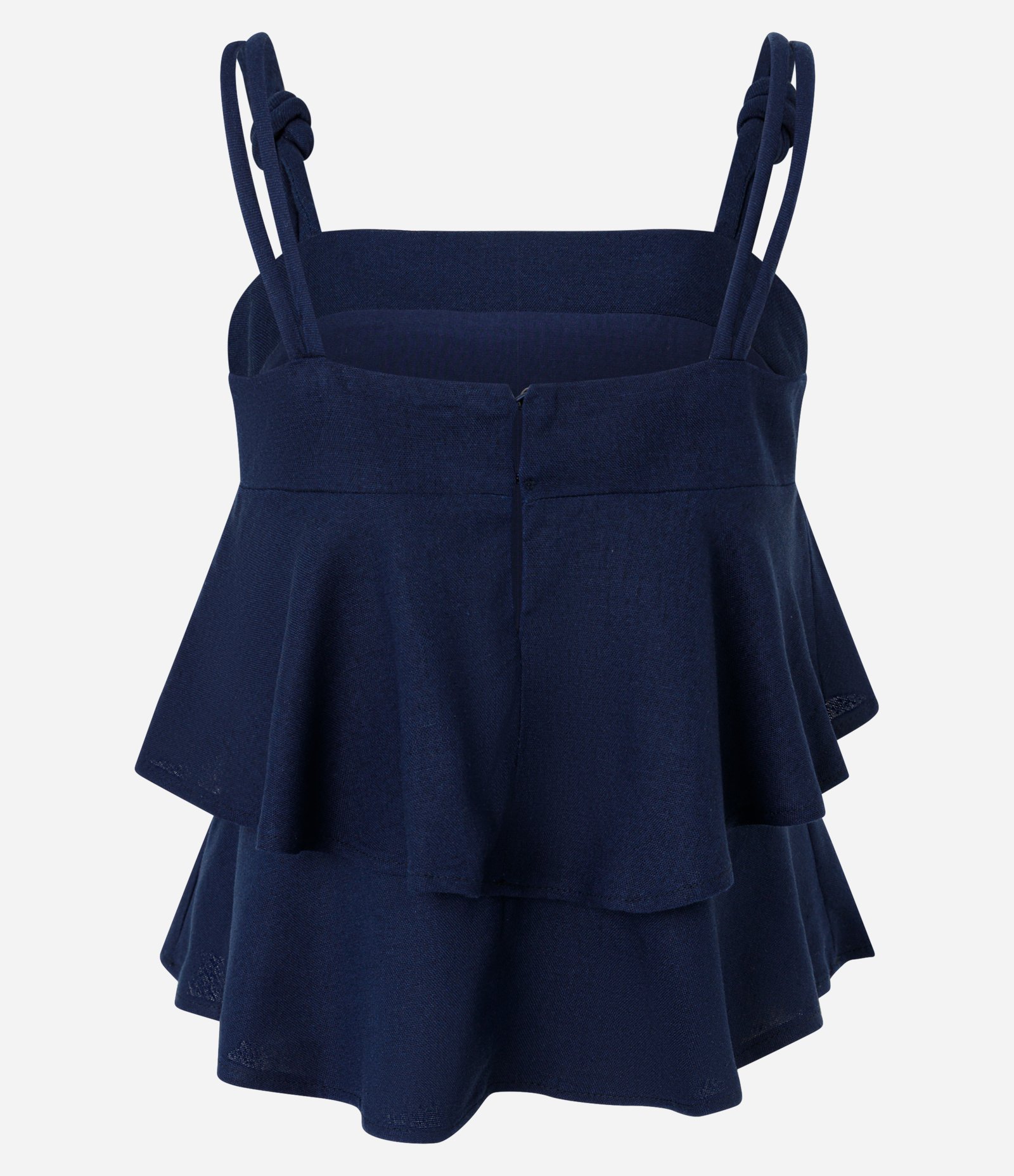 Blusa em Camadas com Detalhe de Nó na Alça Azul 7