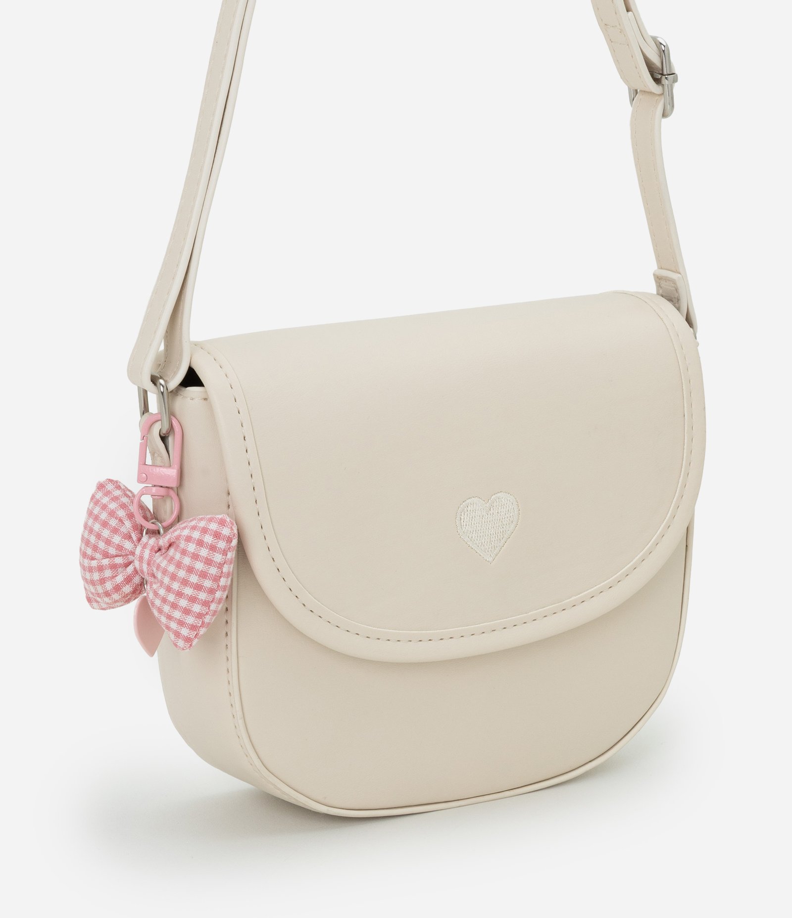 Bolsa Infantil Transversal com Laço Decorativo – Tam U Off White 2